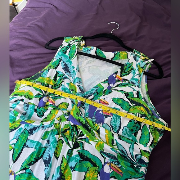 Rainforest Pattern Plus Size Dress, Size 12-14 - Picture 6 of 8